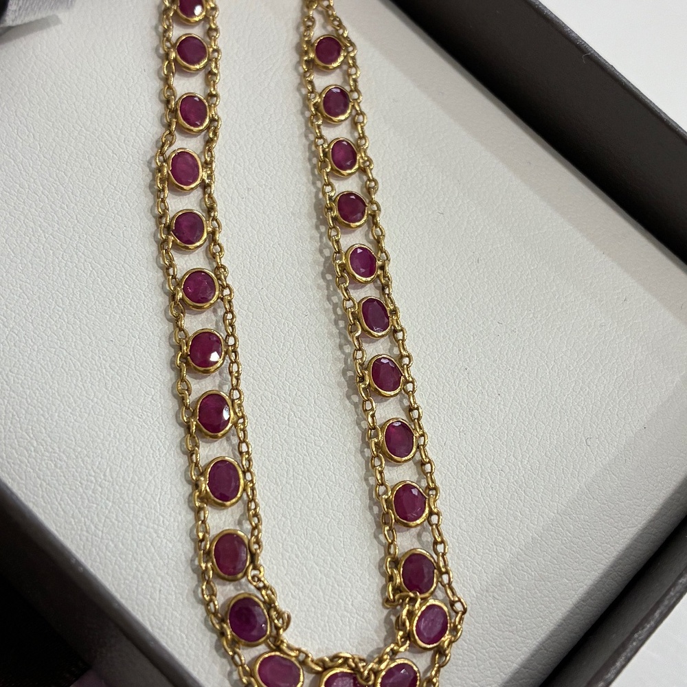 18k genuine rubies bracelet 7.5”
